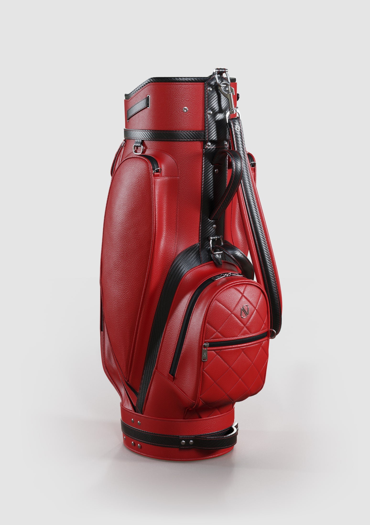 Reagan Red Calf Leather Golf Bag