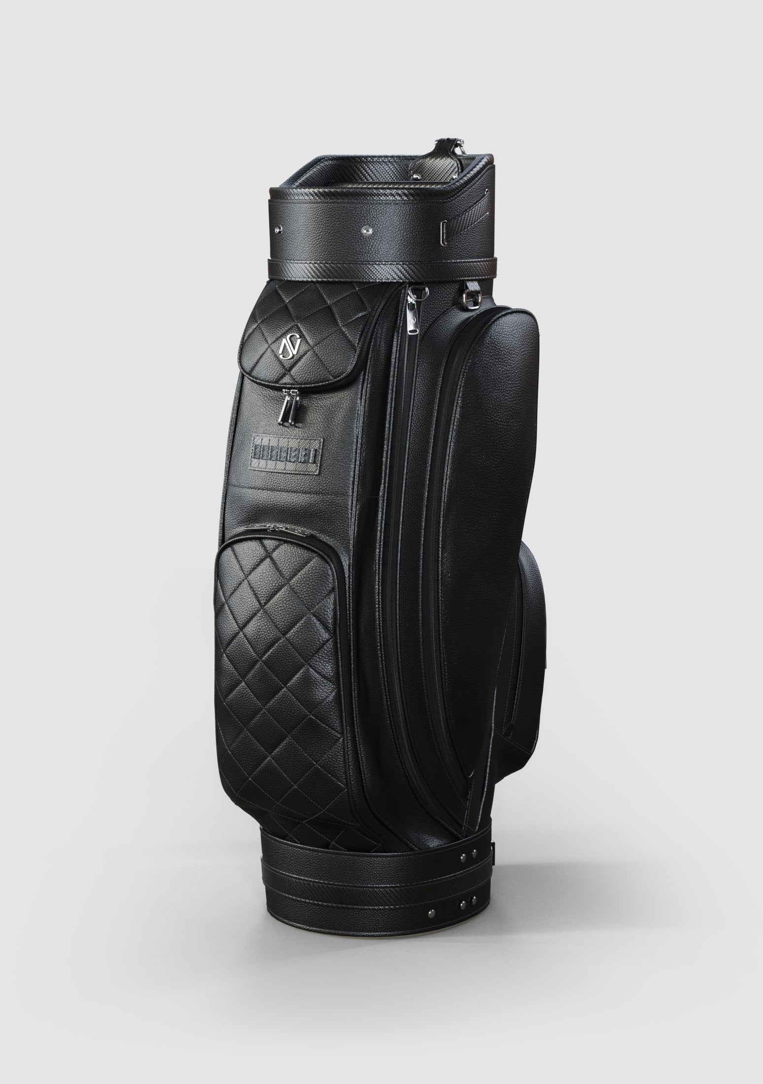 Reagan Black Calf Leather Golf Bag