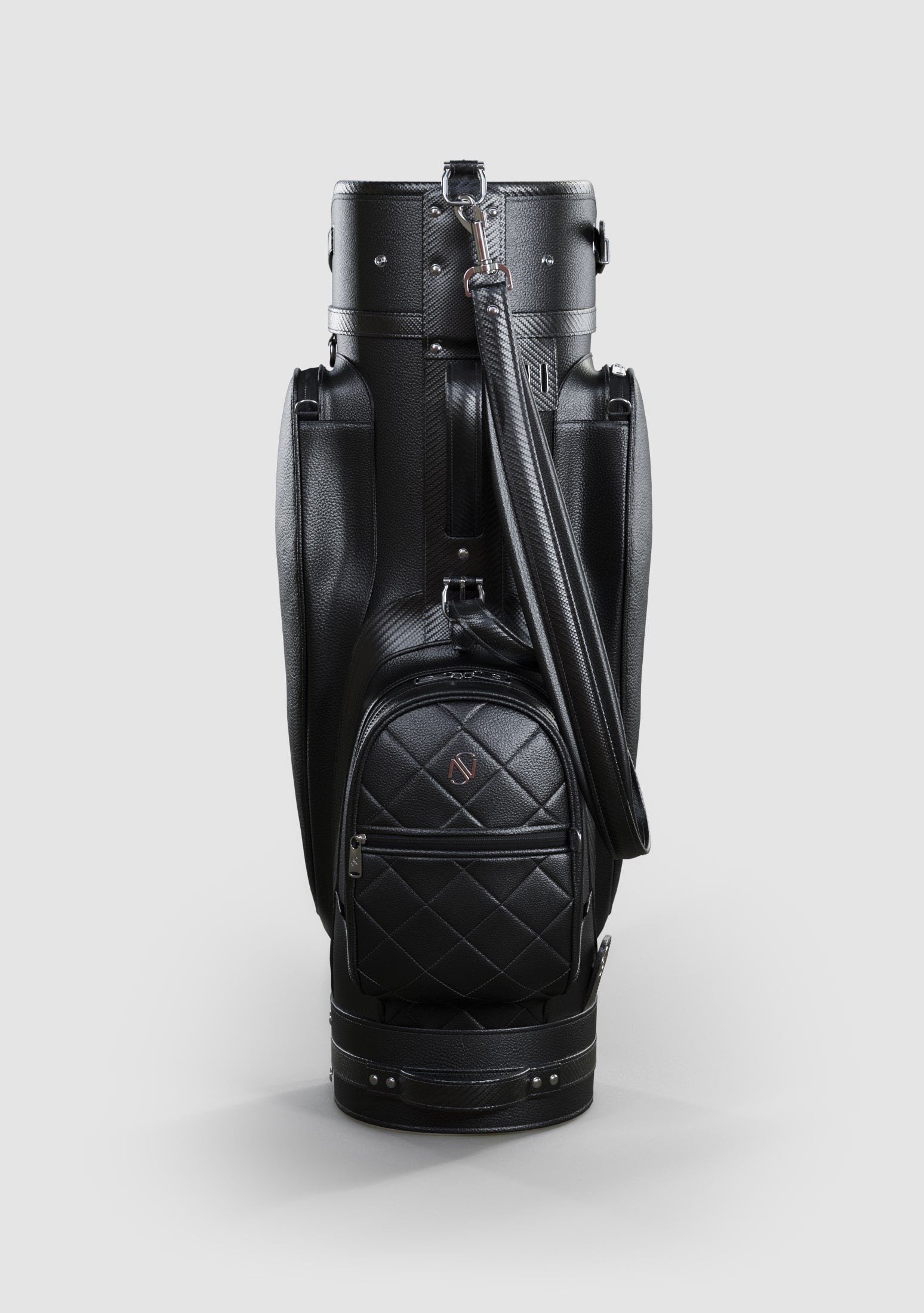 Reagan Black Calf Leather Golf Bag