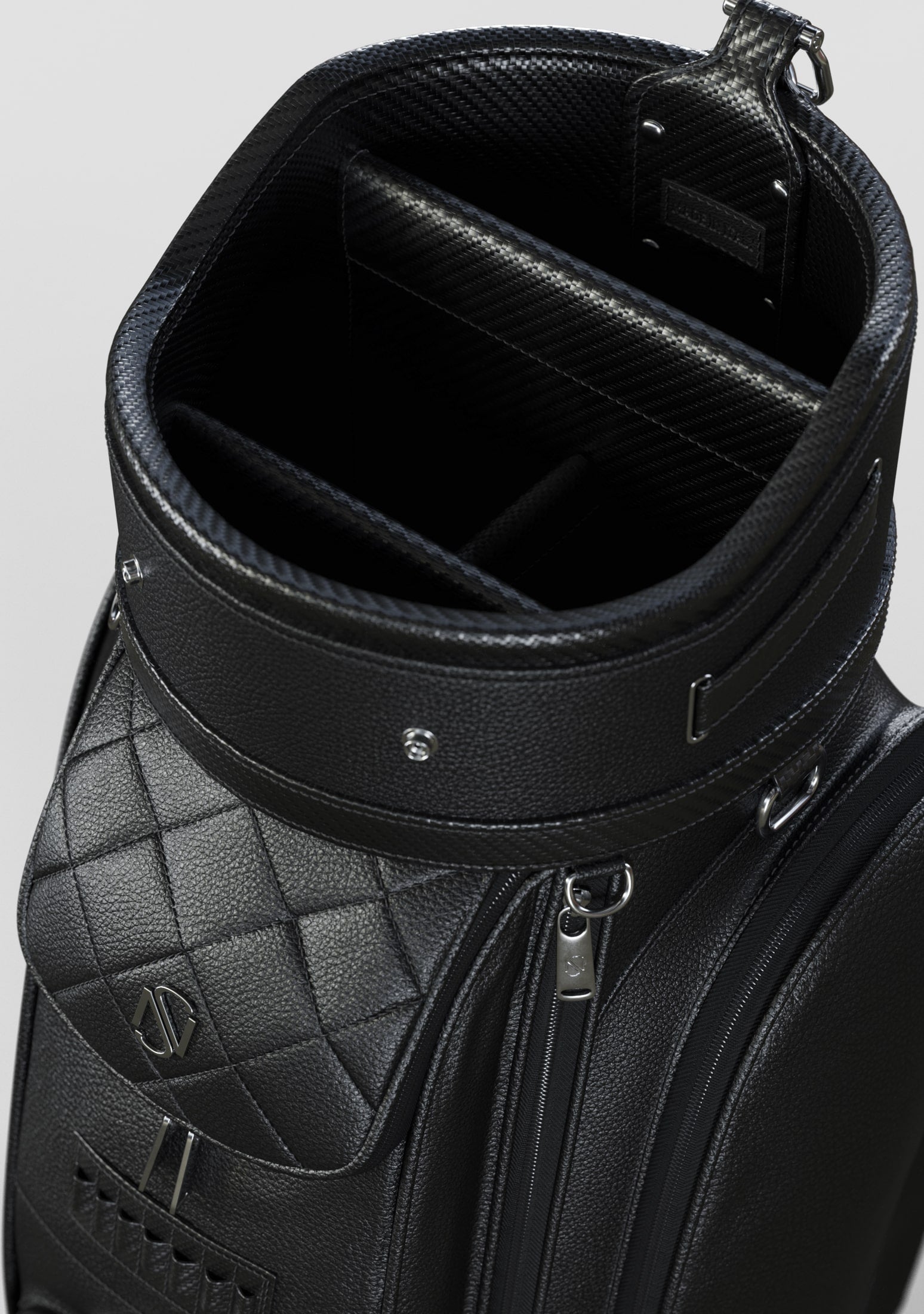 Reagan Black Calf Leather Golf Bag