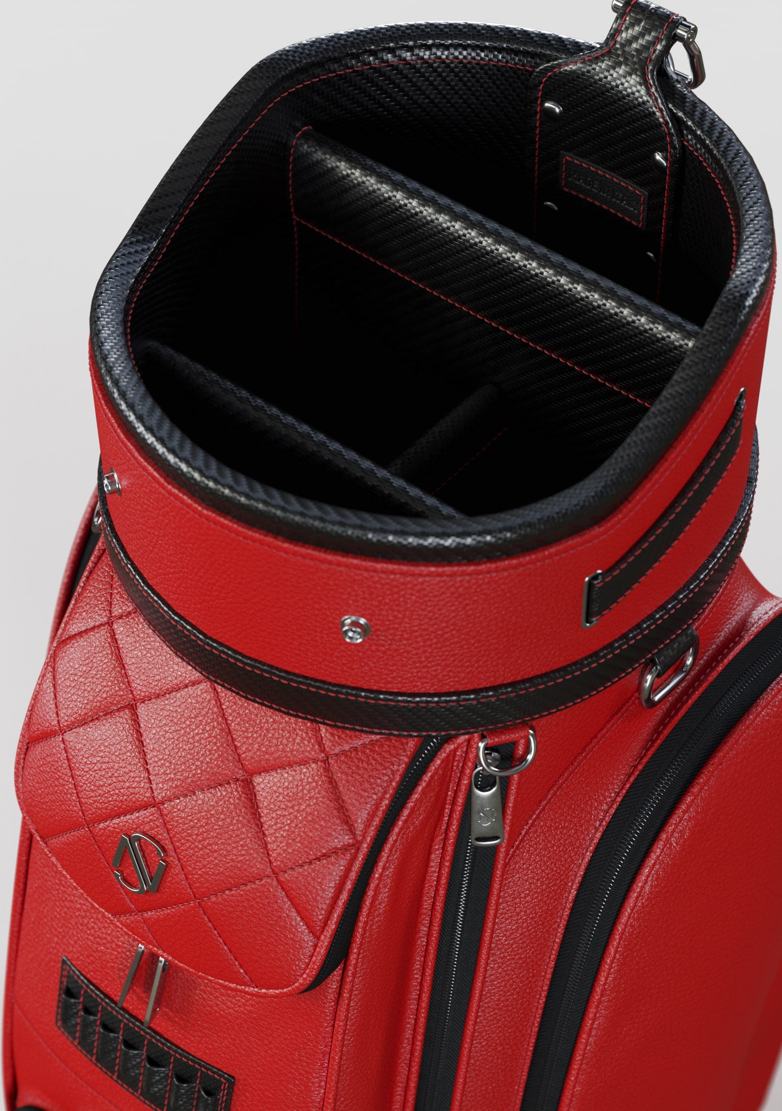 Reagan Red Calf Leather Golf Bag