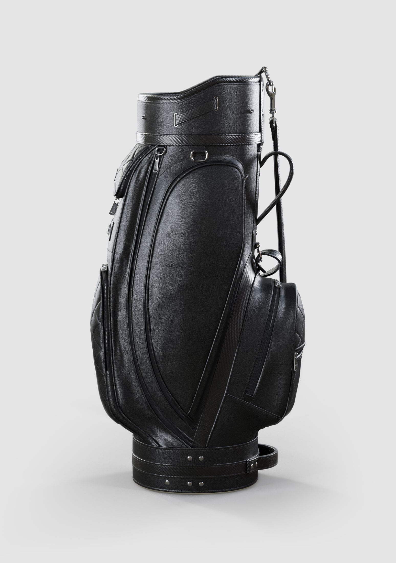 Reagan Black Calf Leather Golf Bag