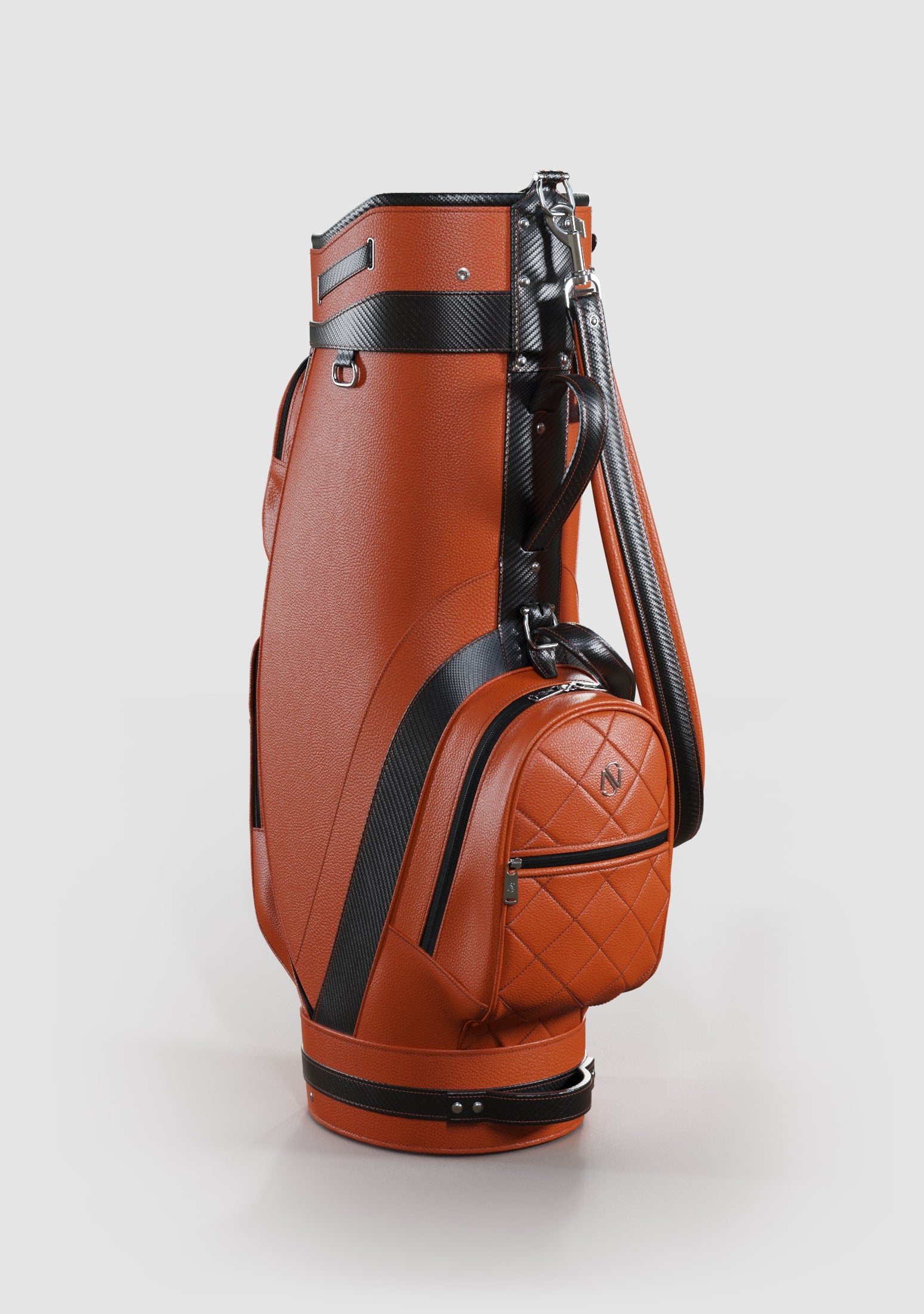 Kennedy Orange Calf Leather Golf Bag