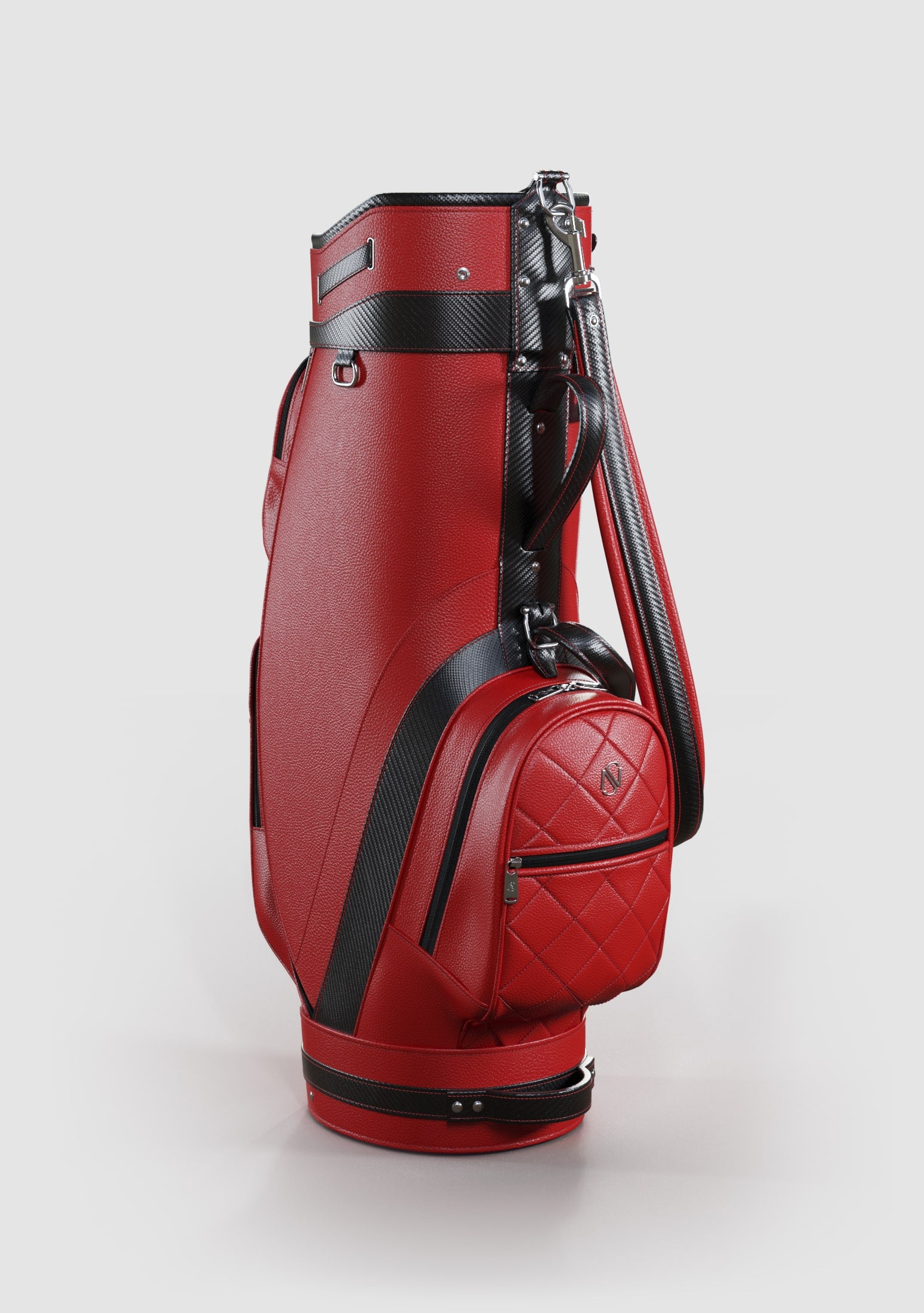 Kennedy Red Calf Leather Golf Bag