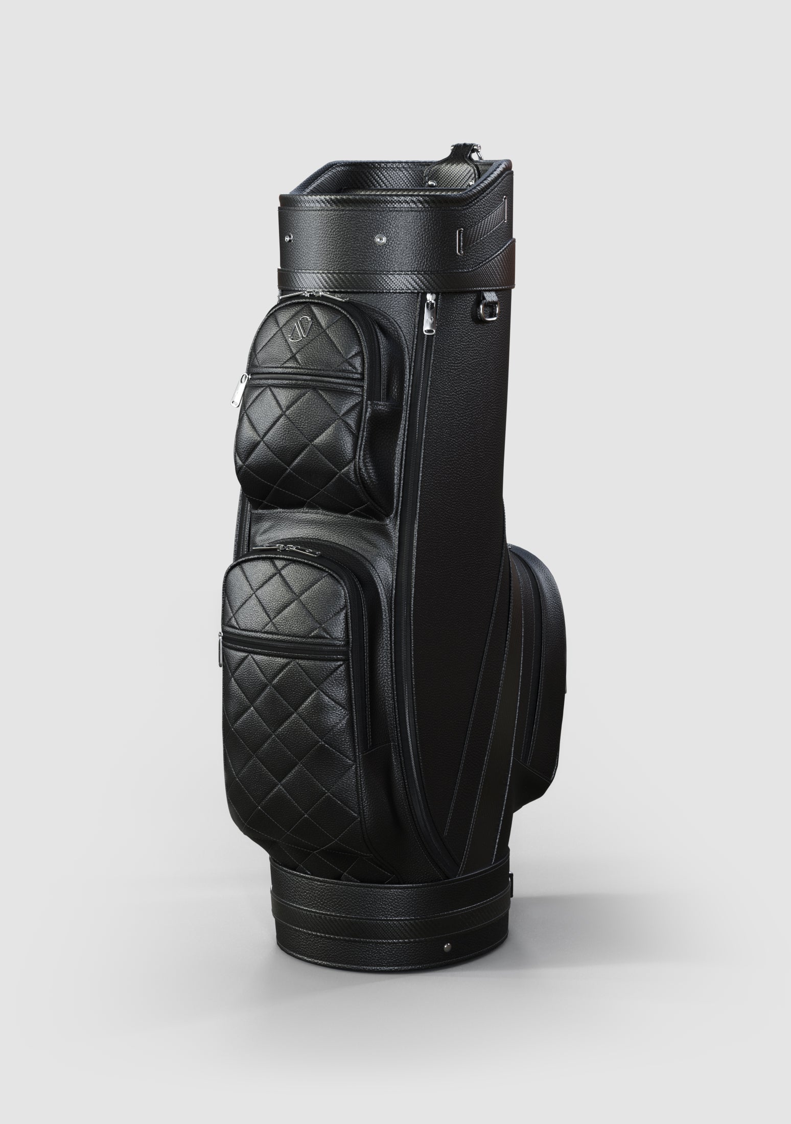 Kennedy Black Calf Leather Golf Bag