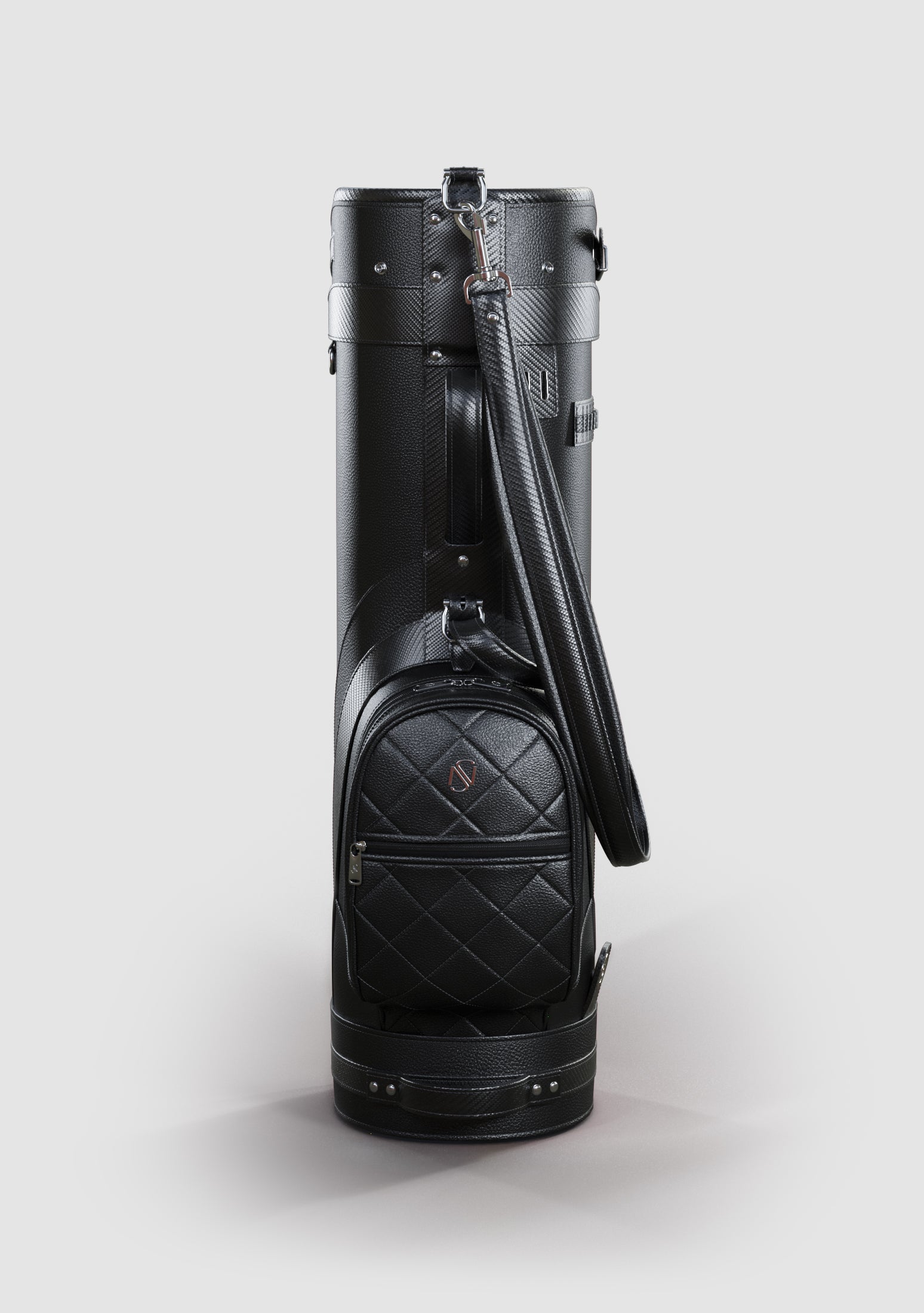 Kennedy Black Calf Leather Golf Bag