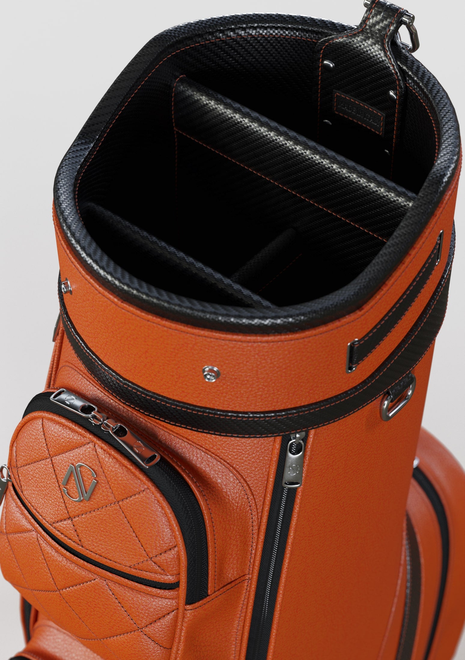 Kennedy Orange Calf Leather Golf Bag