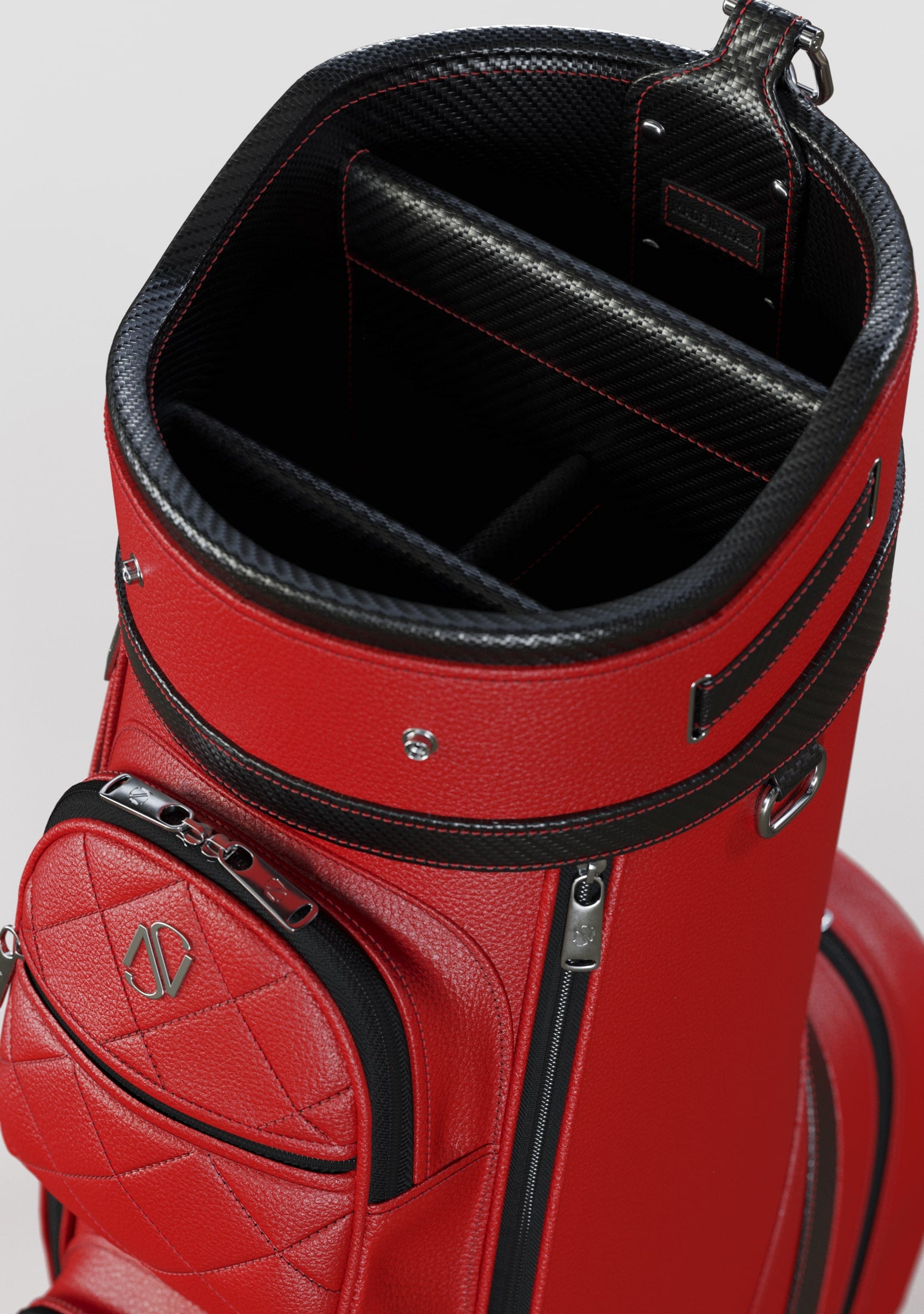 Kennedy Red Calf Leather Golf Bag