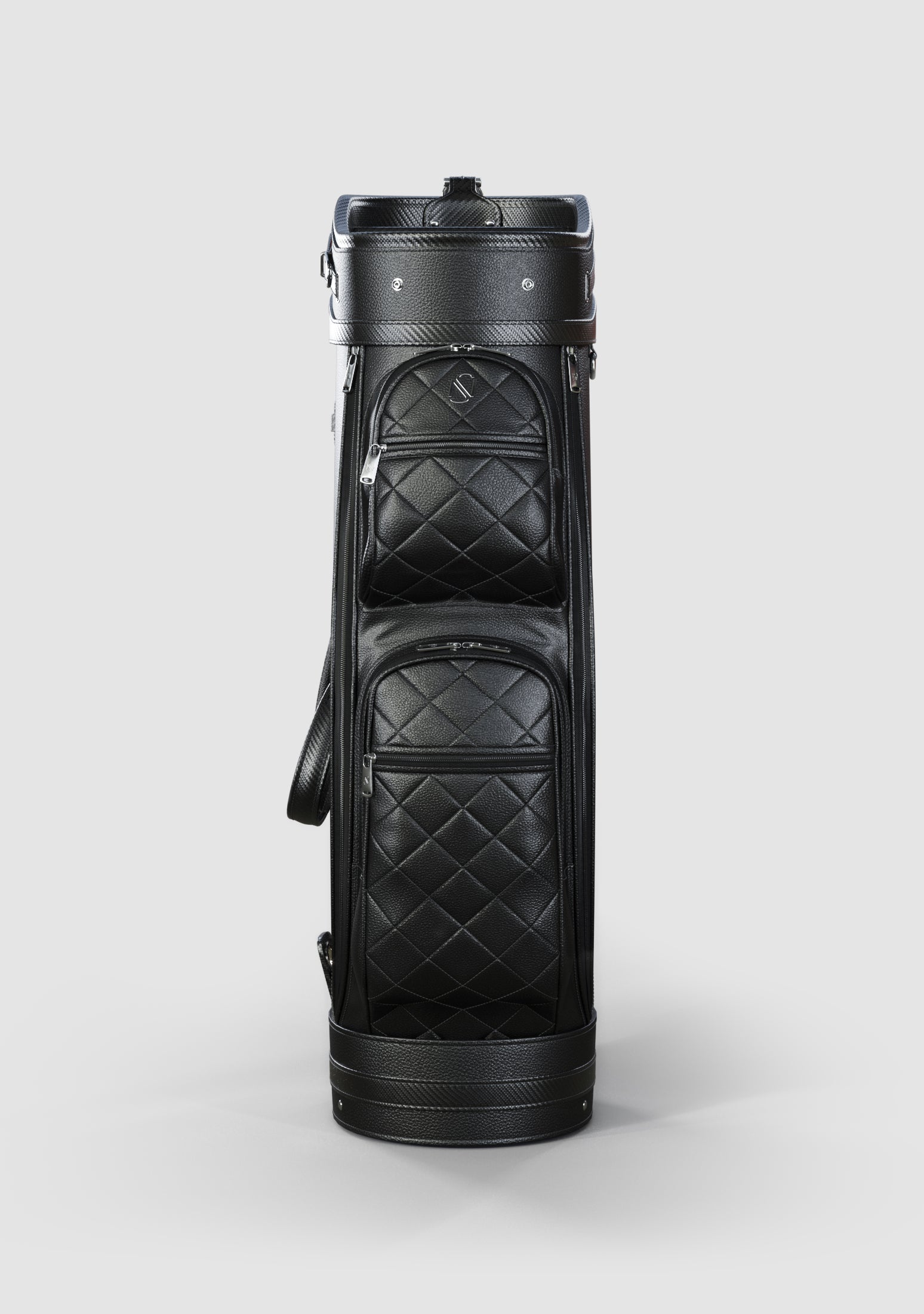 Kennedy Black Calf Leather Golf Bag