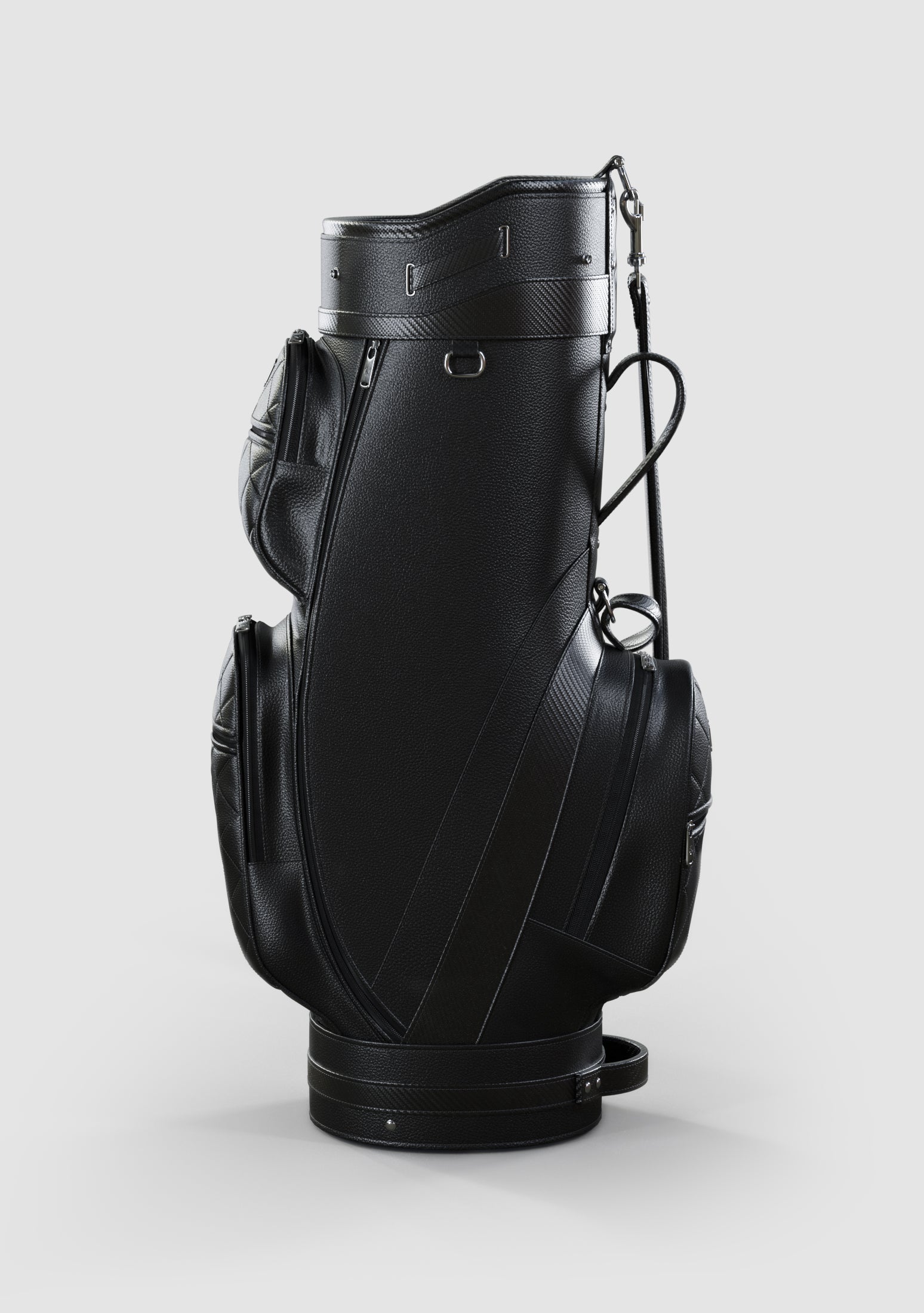 Kennedy Black Calf Leather Golf Bag