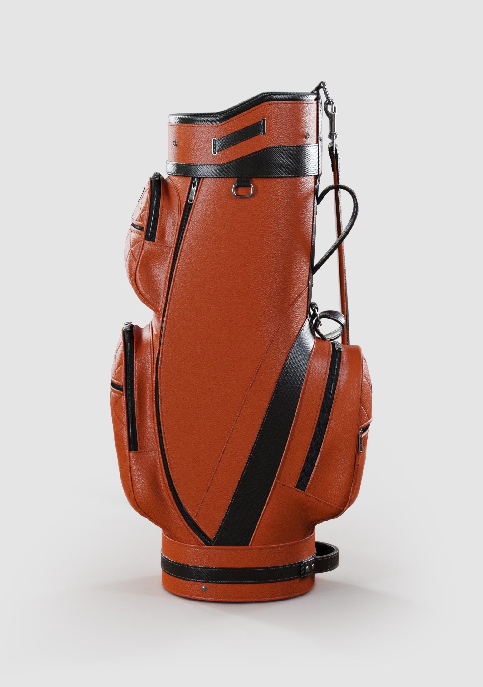 Kennedy Orange Calf Leather Golf Bag